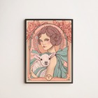 Quadro Vintage Signo Áries 45x34cm - Com Vidro Moldura:madeir