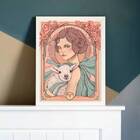 Quadro Vintage Signo Áries 45x34cm - Com Vidro Moldura:madeir