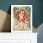 Quadro Vintage Signo Cancer 45x34cm - Com Vidro Moldura:madei