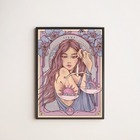 Quadro Vintage Signo Libra 45x34cm - Com Vidro Moldura:madeir