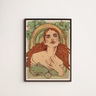 Quadro Vintage Signo Touro 45x34cm - Com Vidro Moldura:madeir