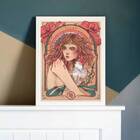 Quadro Vintage Signo Virgem 24x18cm Moldura:madeira Preta