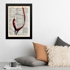 Quadro Vintage Vinho - Taça 24x18cm Moldura:madeira Preta