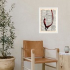 Quadro Vintage Vinho - Taça 33x24cm - Com Vidro Moldura:madei