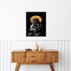 Quadro Virgem Maria Dourado Com Preto 33x24cm Moldura Preta