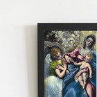 Quadro Virgem Maria E Menino Jesus Moldura Preta 60x40cm