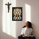 Quadro Virgem Maria E O Espírito Santo 45x34cm - Com Vidro Mo