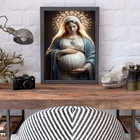 Quadro Virgem Maria Grávida 33x24cm - Com Vidro Moldura:madei