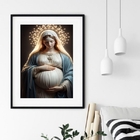 Quadro Virgem Maria Grávida - 60x48cm Moldura:madeira Preta