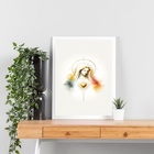 Quadro Virgem Maria Minimalista 45x34cm - Com Vidro Moldura:m