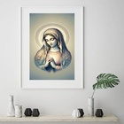 Quadro Virgem Maria Prateada - 60x48cm Moldura:madeira Preta