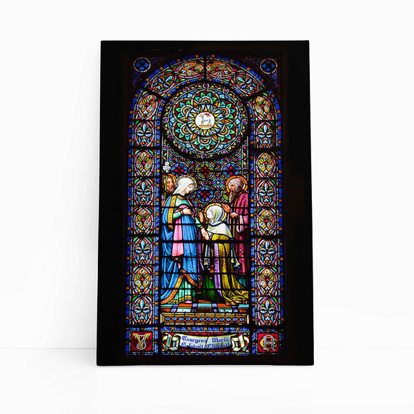 Quadro Vitral Maria Elizabeth E José Arte Canvas 140x90cm