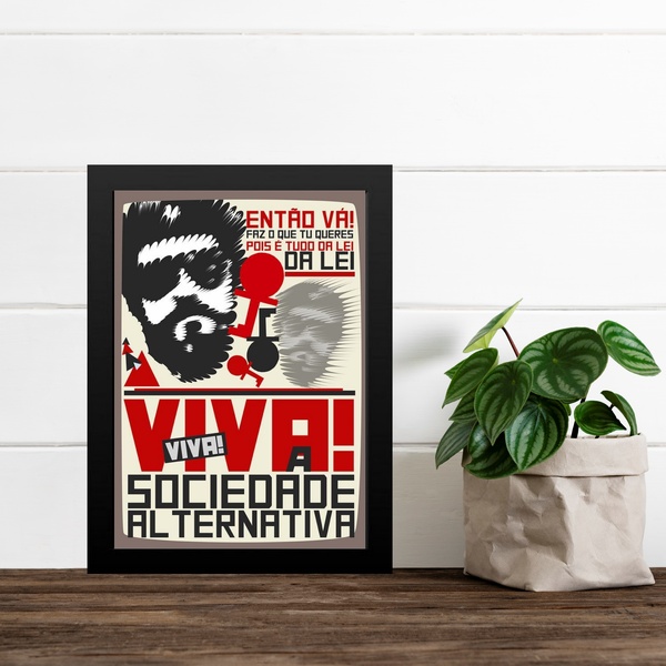 Quadro Viva A Sociedade Alternativa 33x24cm - Com Vidro Moldu
