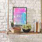 Quadro Viva E Sorria 33x24cm - Com Vidro Moldura:madeira Bran