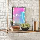 Quadro Viva E Sorria 33x24cm - Com Vidro Moldura:madeira Preta