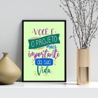 Quadro Você É O Projeto Mais Importante 24x18cm Moldura Branca