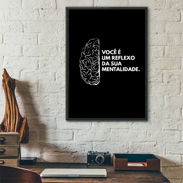 Quadro Você É Um Reflexo Da Sua Mentalidade 45x34cm - Com Vid