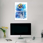 Quadro Vôlei De Praia - Aquarela 33x24cm Moldura Branca