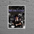 Quadro Wandinha Wednesday 33x24cm Moldura:madeira Preta