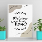 Quadro Welcome To Our Home 24x18cm - Com Vidro Moldura:madeir