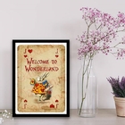 Quadro Welcome To Wonderland 24x18cm Moldura:madeira Preta