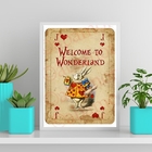 Quadro Welcome To Wonderland 24x18cm Moldura:madeira Preta