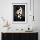 Quadro West Terrier Lord - 60x48cm Moldura:madeira Branca