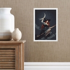 Quadro Wicca Bruxa Com Lua 24x18cm - Com Vidro Moldura:madeir