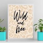 Quadro Wild And Free - Oncinha 33x24cm - Com Vidro Moldura:ma