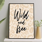 Quadro Wild And Free - Oncinha 33x24cm Moldura:madeira Branca