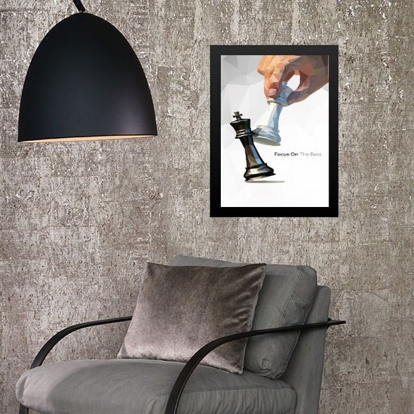 Quadro Xadrez- Focus On The Best 45x34cm - Com Vidro Moldura: