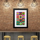 Quadro Xícaras De Café Pop Art - 60x48cm Moldura Preta