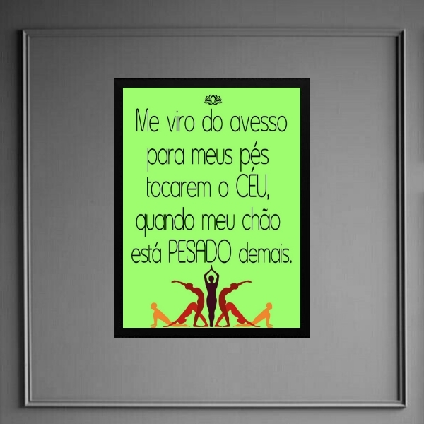 Quadro Yoga Frase - Tocar O Céu 33x24cm Moldura:madeira Preta