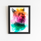 Quadro Yorkshire Terrier Cachorro Aquarela Moldura 20x30cm