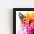 Quadro Yorkshire Terrier Cachorro Aquarela Moldura 30x40cm