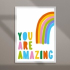 Quadro You Are Amazing 33x24cm - Com Vidro Moldura Preta