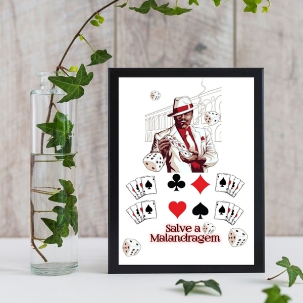 Quadro Zé Pelintra Salve A Malandragem 24x18cm - Com Vidro Mo