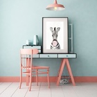 Quadro Zebra Bubble Gum - 60x48cm Moldura:madeira Branca