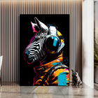Quadro Zebra Colors -- Br Artes Médio 84x54