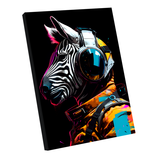 Quadro Zebra Colors -- Br Artes Médio 84x54