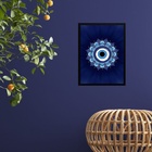 Quadro Zen Mandala Olho Grego 33x24cm Moldura:madeira Branca