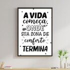 Quadro Zona De Conforto Termina 33x24cm - Com Vidro Moldura:m