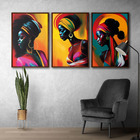 Quadros  Mulheres Negras  Caixa  Alta 40x60 3 Unidades - Mold