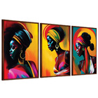 Quadros  Mulheres Negras  Caixa  Alta 40x60 3 Unidades - Mold
