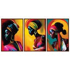 Quadros  Mulheres Negras  Caixa  Alta 40x60 3 Unidades - Mold