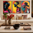 Quadros  Mulheres Negras  Caixa  Alta 40x60 3 Unidades - Mold