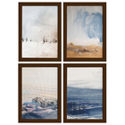 Quadros Abstratas  Moldura Marrom 22x32cm 4un