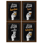 Quadros Bebidas Born Drinks Moldura Marrom 22x32cm 4un