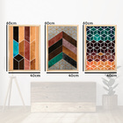 Quadros Chevron Com Moldura Premium 40x60 Kit 3 Peças - 115-m