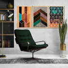 Quadros Chevron Com Moldura Premium 40x60 Kit 3 Peças - 115-m